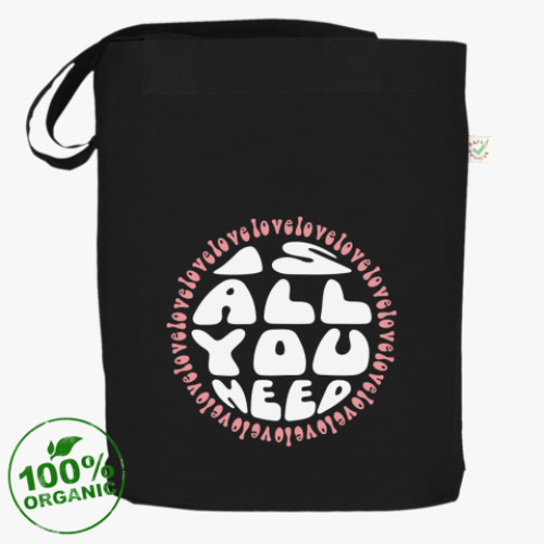 Сумка шоппер с принтом All you need is love