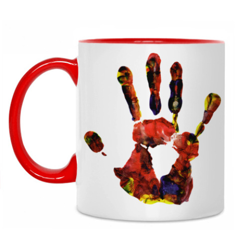 Кружка с принтом След руки