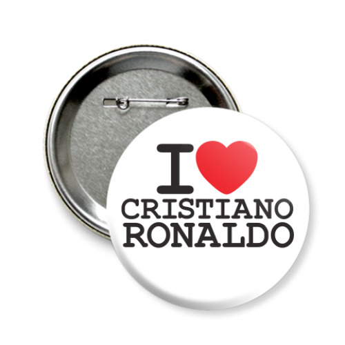 Значок 58мм с принтом Криштиану Роналду