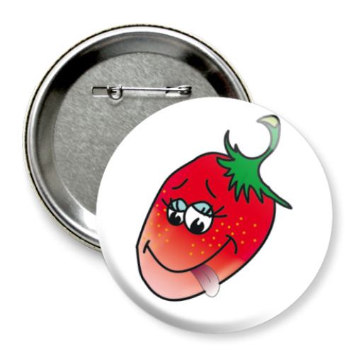 Значок 75мм с принтом Ягоды - сила!