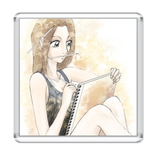 Магнит с принтом  'художник'