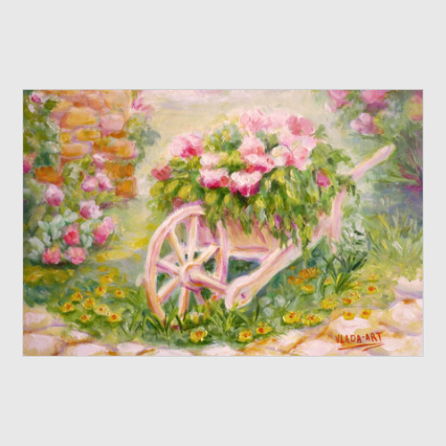 Постер с принтом Тележка с цветами