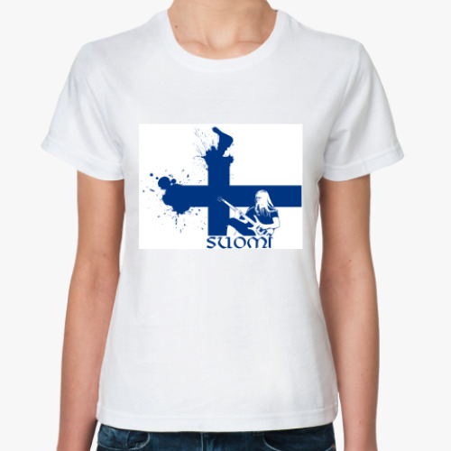 Классическая футболка с принтом футболка Suomi Finland