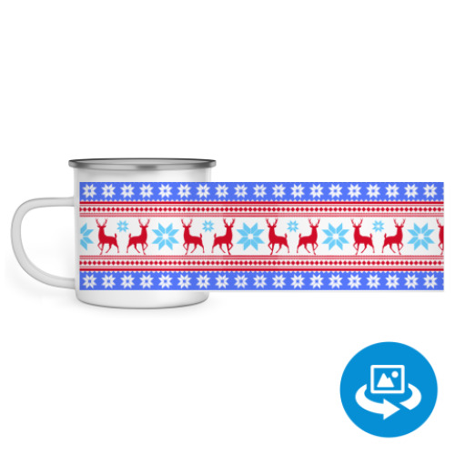 Эмалированная кружка (круговая запечатка) с принтом С новым годом!