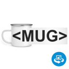 Кружка металлическая белая (круговая запечатка)