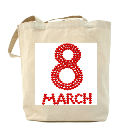 Сумка шоппер с принтом 8 МАРТА