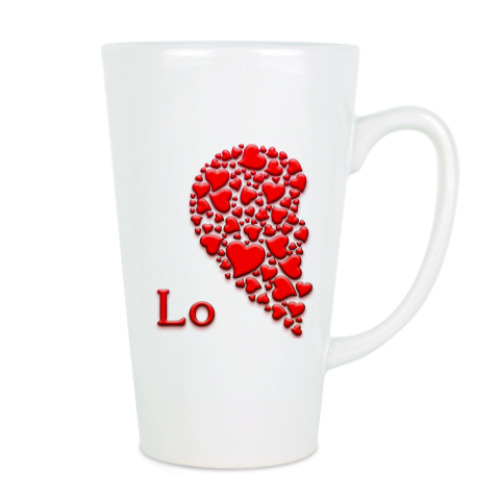 Чашка Латте с принтом Половинка Сердца