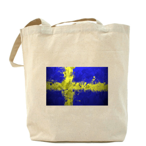 Сумка шоппер с принтом  'Шведский флаг'