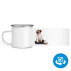 Кружка металлическая белая (круговая запечатка)