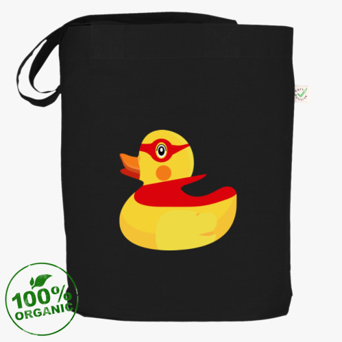 Сумка шоппер с принтом Уточка  супергерой