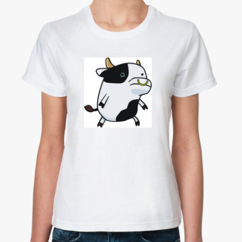 Классическая футболка с принтом  'Му-у-у-у'