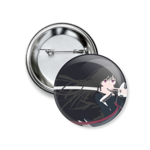 Значок 37мм с принтом Кисара Тэндо Black Bullet Чёрная пуля