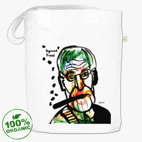 Сумка шоппер с принтом 'Фрейд кипит'