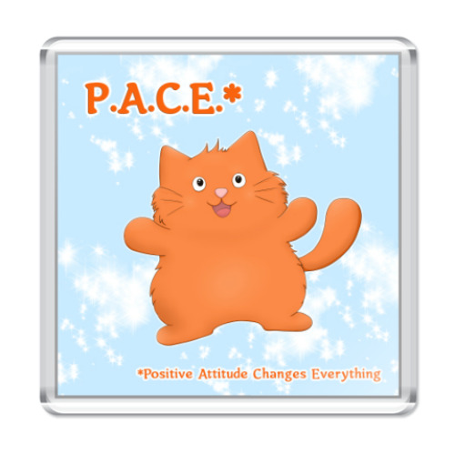 Магнит с принтом Бодрый Пухлик