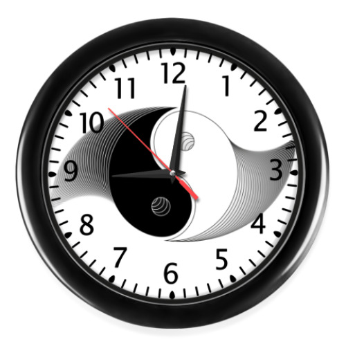 Настенные часы с принтом Инь Янь