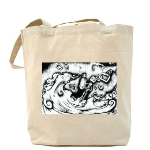 Сумка шоппер с принтом Стихия