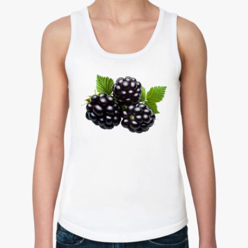 Женская майка с принтом Ягода ежевика