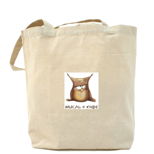 Сумка шоппер с принтом Кофейная мысль