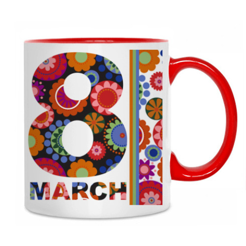 Кружка с принтом 8 марта