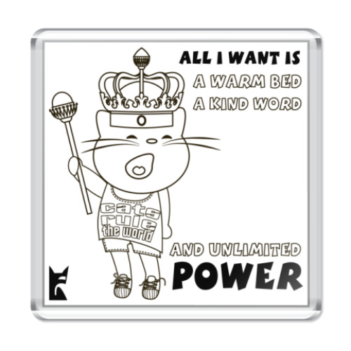 Магнит с принтом CAT's POWER!
