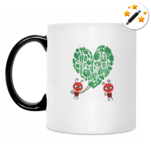 Кружка-хамелеон с принтом Пчелы