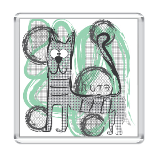 Магнит с принтом   Котэ