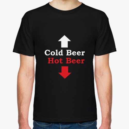 Футболка с принтом Cold beer. Hot beer.