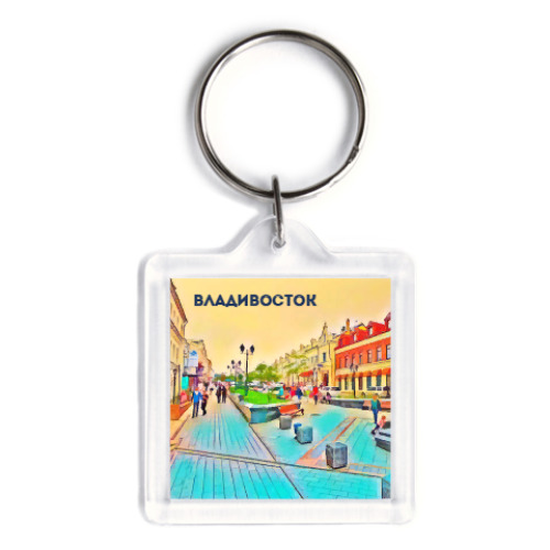 Брелок с принтом Владивосток.