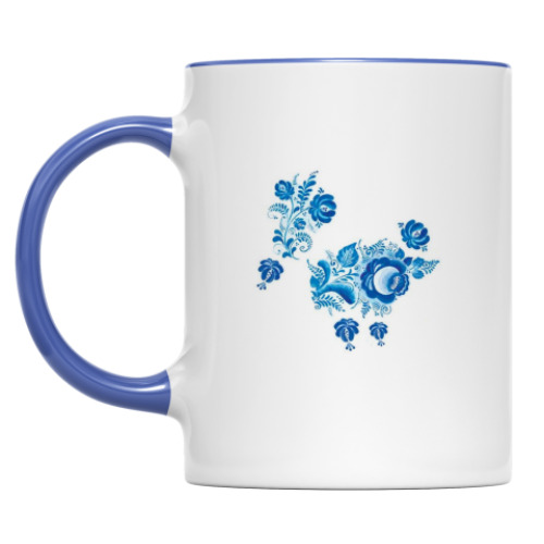 Кружка с принтом 'Гжель'