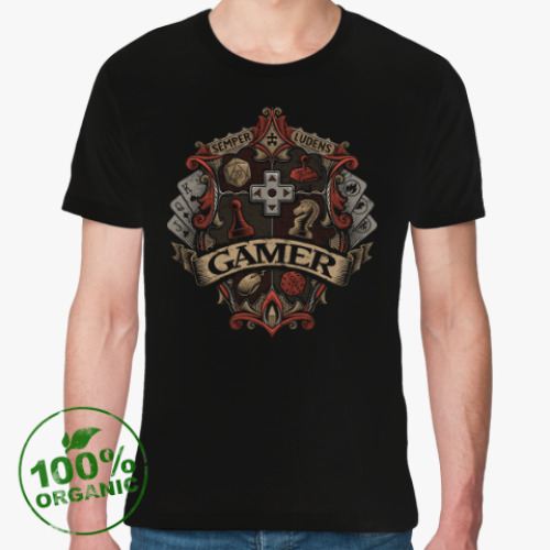 Футболка из органик-хлопка с принтом Герб Геймера Gamer