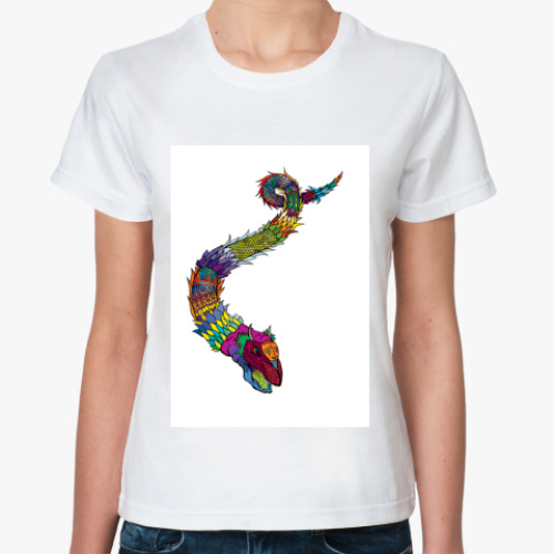 Классическая футболка с принтом Кецалькоатль