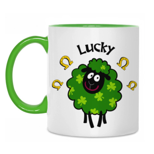 Кружка с принтом Овечка Lucky