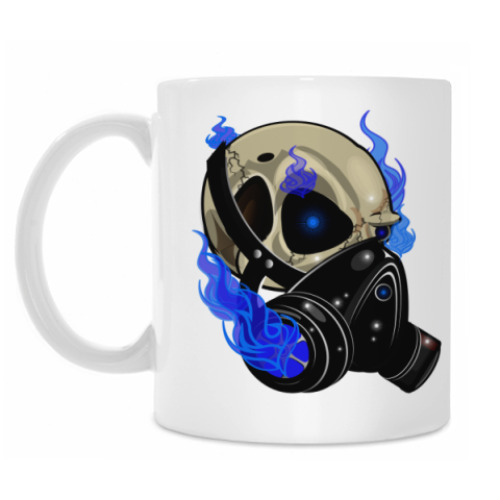 Кружка с принтом GasMask Skull