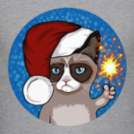 Новогодний грустный кот