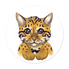 Виниловая наклейка, круг (15 х 15 см) Can't keep calm i have a bengal