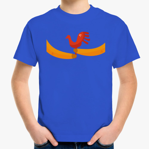 Детская футболка с принтом Лисьи лапки и сахарный петушок