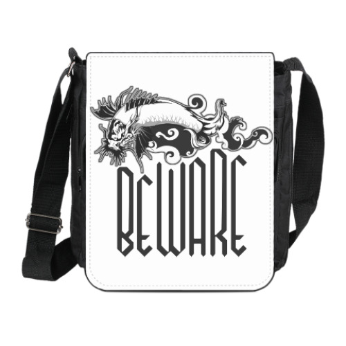 Сумка на плечо (мини-планшет) с принтом Carp-Dragon