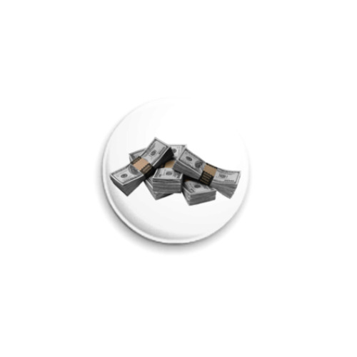 Значок 25мм с принтом деньги
