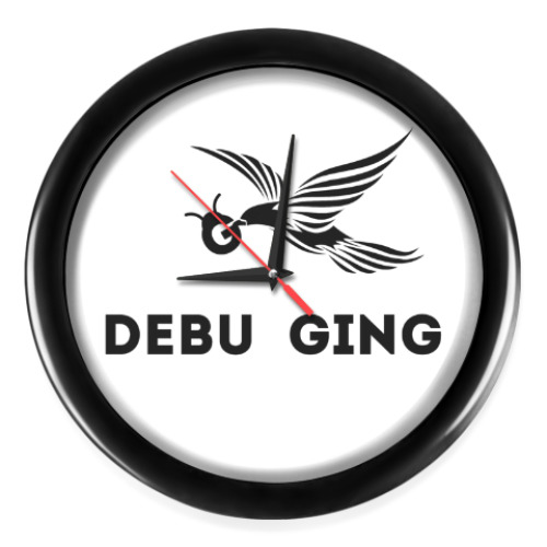Настенные часы с принтом Debugging