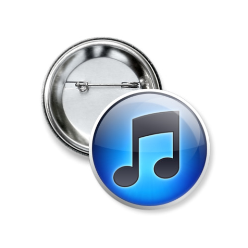 Значок 37мм с принтом  iTunes