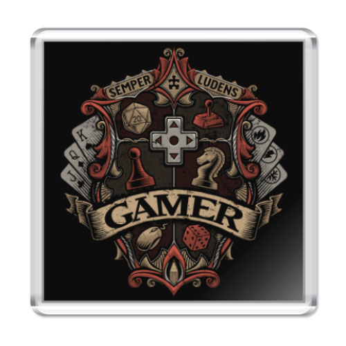 Магнит с принтом Герб Геймера Gamer