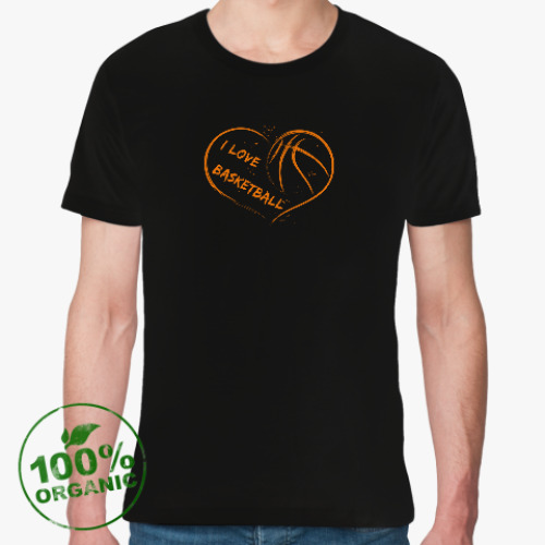 Футболка из органик-хлопка с принтом Я люблю баскетбол