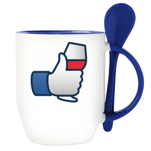 Кружка с ложкой с принтом I LIKE IT