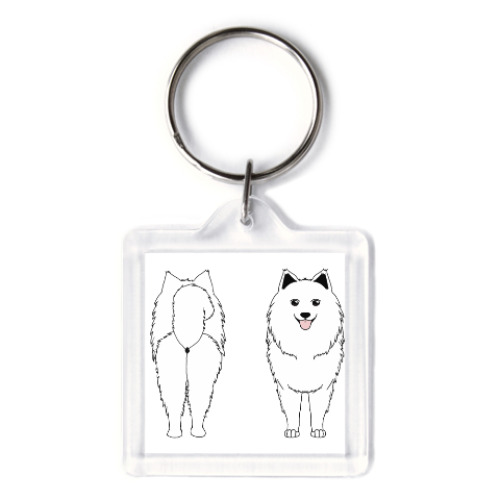Брелок с принтом  Два Самоеда