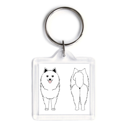 Брелок с принтом  Два Самоеда