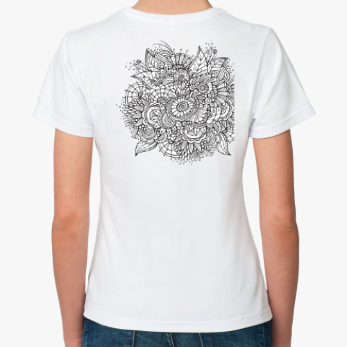 Классическая футболка с принтом Цветочный бум