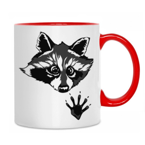 Кружка с принтом енот