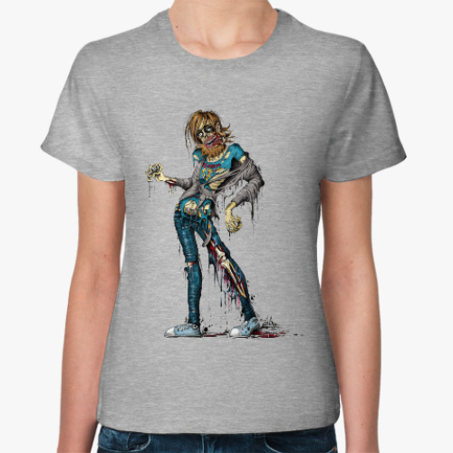 Женская футболка с принтом Зомби