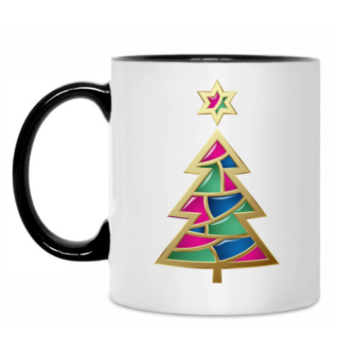 Кружка с принтом Новогодняя елка