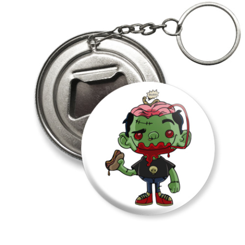 Брелок-открывашка с принтом Если бы у зомби был мозг.